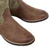 Western Mens Cowboy Boots Round Toe Work Boot Slip On Pu Leather Embroidered Casual Dress Boots Brown