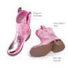 Girls Cowgirl Boots Cowboy Boots with Low Heel Western Embroidered Fashion Mid Calf Shoes for Toddler/Little Kid/Big Kid