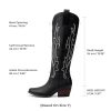 41B3kyWWIBL.jpg Womens Cowboy Knee High Boots Comfortable Pull On Side Zipper Chunky Heel Embroidered Western Cowgirl Boots Retro Tall Boot