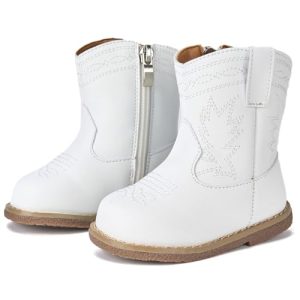 Baby Cowboy Cowgirl Boots Infant Western Boots Toddler Boys Girls Round Toe Riding Mid Calf Boots All Seasons for 6 9 12 18 24