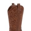 Cowboy Boots for Women Cowgirl Western Boots Fashion Embroidery Stitched Chunky Heel Mid Calf Boots