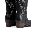 41GE5KFPd4L.jpg Womens Cowboy Knee High Boots Comfortable Pull On Side Zipper Chunky Heel Embroidered Western Cowgirl Boots Retro Tall Boot