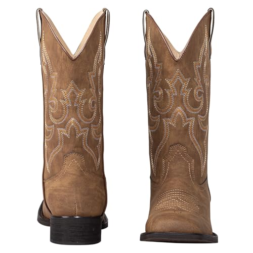 Square Toe Cowboy Boots for Women Cowgirl Boots Wide Calf Riding Western Boots