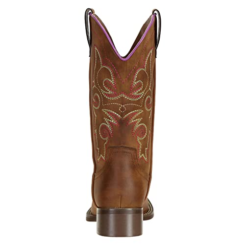 Women's Cowboy Cowgirl Boots Western Wide Square Toe Wide Calf Boots Brown