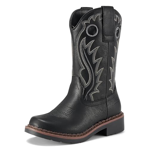 Boys Cowboy Boots Kids Western Boots Square Toe Girls Cowgirl Boots for Toddler/Little Kid/Big Kid