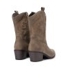 Cowboy Boots for Women, Mid Calf Cowgirl Boots with Embroidery Round Toe Western Chunky Low Heel Shoes