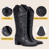Cowboy Boots for Women Wide Calf - Cowgirl Boots with Pointed Toe and Chunky Heel for All-Day Comfort | Perfect for Country