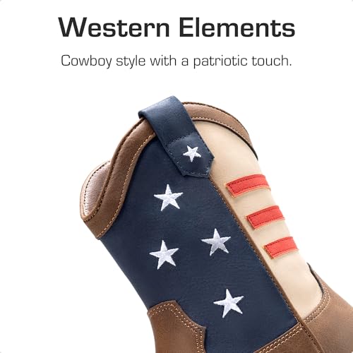 Boys Girls Cowboy Boots Kids Western Riding Mid Calf Boots with Side Zipper (Toddler/Little Kid/Big Kid)