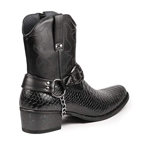 Diego-01 Men's Belt Buckle Chain Strap Western Cowboy Boots