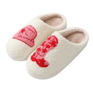 Cartoon Slippers for Womens Mens Cute Cozy Plush Warm Slip-on House Shoes for Indoor and Outdoor Meet Me at Midnight Strawberry