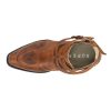 Womens Willa Embroidery Snip Toe Casual Boots Ankle Low Heel 1-2" - Brown