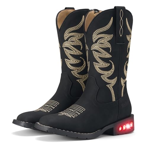 Toddler Cowboy Boots for Boys Girls Cowgirl Boots Light Up Kids Western Boots for Toddler/Little Kid