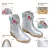 Toddler Cowboy Boots Cowgirl Boots for Girls Little Kids Western Booties with Side Zipper Round Toe Horse Riding Shoes with
