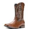 Cowboy Boots For Men with Wide Square Toe Western Retro Boot Durable Classic Fashionable Embroidered Pull On Slip Resistant