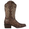 41jhCuN1CL.jpg Women's Square Toe Cowboy Boots Mid Wide Calf Distressed Western Cowgirl Boots