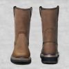 Steel Toe Work Boots for Men – Waterproof Pull on Wellington Cowboy Boots for Men with Full-grain Leather for Construction,