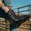 Cowboy Work Boots for Men Waterproof Square Toe Leather Western Boots Puncture Resistant Indestructable Steel Toe Safety Boots