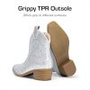 Girls Cowgirl Cowboy Rhinestone Boots Ankle Low Heel Dress Booties