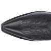 Mens Hawk Embroidered Snip Toe Casual Boots Mid Calf - Black