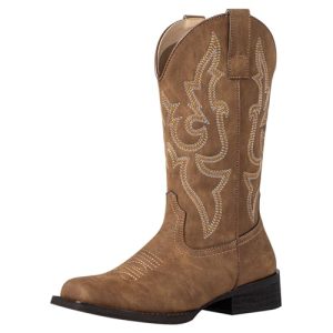 Square Toe Cowboy Boots for Women Cowgirl Boots Wide Calf Riding Western Boots