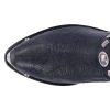 Mens Suiter Embroidered Round Toe Pull On Casual Boots Mid Calf - Black