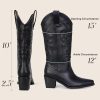 Cowboy Boots for Women Wide Calf - Cowgirl Boots with Pointed Toe and Chunky Heel for All-Day Comfort | Perfect for Country