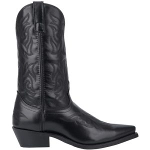 Mens Hawk Embroidered Snip Toe Casual Boots Mid Calf - Black