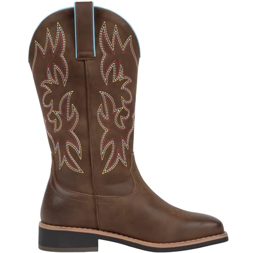 41ullBaYBkL.jpg Wide Width Cowboy Boots for Women Square Toe Cowgirl Boots Wide Calf