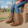 Girls Cowgirl Boots Unisex-Child Mid Calf Glitter Toddler Cowboy Boot Little Big Kids Western Riding Shoes
