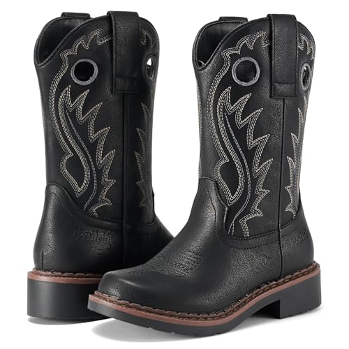 Boys Cowboy Boots Kids Western Boots Square Toe Girls Cowgirl Boots for Toddler/Little Kid/Big Kid
