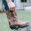 Mens Breakout Square Toe Casual Boots Mid Calf - Brown