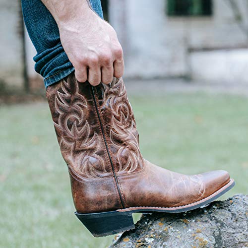 Mens Breakout Square Toe Casual Boots Mid Calf - Brown