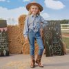 Girls Cowgirl Boots Unisex-Child Mid Calf Glitter Toddler Cowboy Boot Little Big Kids Western Riding Shoes
