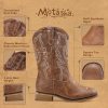 Girls Cowgirl Boots Unisex-Child Mid Calf Glitter Toddler Cowboy Boot Little Big Kids Western Riding Shoes
