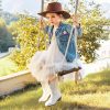 Cowgirl Boots for Little Girls Mid Calf Pointed Toe Kid Cowboy Boots Side Zipper Classic Embroidered Western Boots Horse Riding