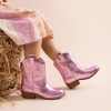 Girls Cowgirl Boots Cowboy Boots with Low Heel Western Embroidered Fashion Mid Calf Shoes for Toddler/Little Kid/Big Kid