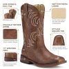 Kids Cowboy Boots Girls Cowgirl Boots Square Toe Boys Western Boots for Toddler/Little Kid/Big Kid
