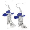 Rhinestone Western Boots Earrings Cowgirl Cowboy Enamel Hat Bohemian Rodeo Boot Drop Dangle Earrings for Women