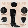51OwIRedy4L.jpg Women's Rhinestone Cowboy Boots Mid Calf Cowgirl Boots Pointed Toe Chunky Heel Sparkly Western Boot with Pull On Tabs