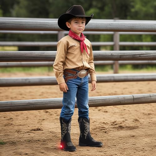 Toddler Cowboy Boots for Boys Girls Cowgirl Boots Light Up Kids Western Boots for Toddler/Little Kid