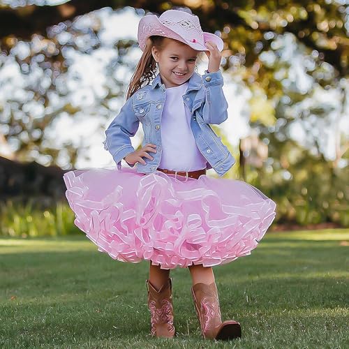 Kids Cowgirl Boots for Girls Western Square Toe Girls Sparkle Boots Zipper Mid Calf Low Heel Horse Riding for Toddler Little Big
