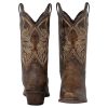 51XAS0v7f8L.jpg Women's Square Toe Cowboy Boots Mid Wide Calf Distressed Western Cowgirl Boots