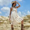 Cowboy Boots For Women Square Toe Wide Western Boots Mid Calf Cowgirl Boots Pull On Embroidered Brown Cowboy Boots