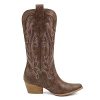 51pLsFFHG-L.jpg Women Mid-calf Cowboy Boots Pointy Toe Boots Embroidered Western Cowgirl Boots Chunky Heels