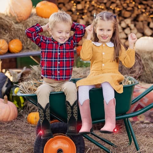 Toddler Cowboy Boots for Boys Girls Cowgirl Boots Light Up Kids Western Boots for Toddler/Little Kid
