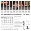 Rollda Cowboy Boots for Women Western Cowgirl Boots with Chunky Heel Ladies Snip Toe Mid-Calf Boots