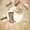 Western Cowgirl Outfits Women Straw Cowboy Hat Brown Cowboy Boots with Pointed Toe Embroidery for Country Concert