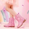 Toddler Cowgirl Boots Glitter Girls Cowboy Boots Ankle Toddler Boot Little Kid Western Horse Riding Shoes Party Birthday Dress