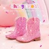 Toddler Cowgirl Boots Glitter Girls Cowboy Boots Ankle Toddler Boot Little Kid Western Horse Riding Shoes Party Birthday Dress