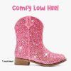 Toddler Cowgirl Boots Glitter Girls Cowboy Boots Ankle Toddler Boot Little Kid Western Horse Riding Shoes Party Birthday Dress